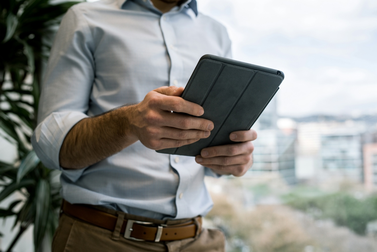 Business owner reviewing their Wonderful payments dashboard on an iPad